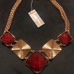 Red & gold statement necklace